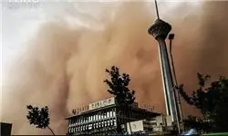 وزش باد شدید به همراه گرد و خاک در تهران