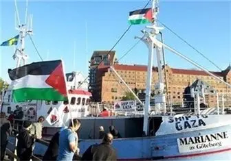 پرواز هواپیماهای نظامی برفراز یکی از کشتی‌های امدادرسانی به غزه