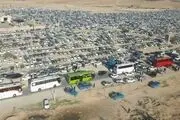 تنها خودرو جامانده از اربعین در پارکینگ مهران/ عکس