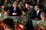 ذوق زدگی ترامپ از دیدار با نظامیان آمریکایی و کره‌ای