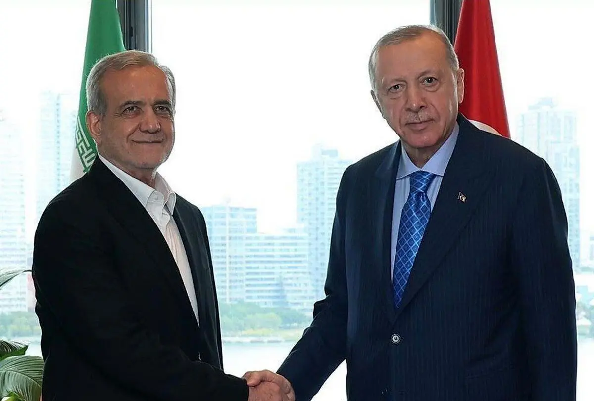 عکسهای تازه از ملاقات پزشکیان با اردوغان در آمریکا