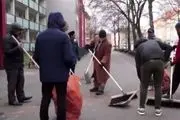 جمع‌آوری زباله‌های جشن سال نو توسط مسلمانان در آلمان