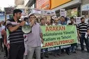 تصاویر; راهپیمایی مردم ترکیه در محکومیت نسل کشی در میانمار