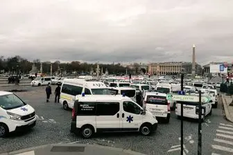 تظاهرات رانندگان معترض آمبولانس در پاریس