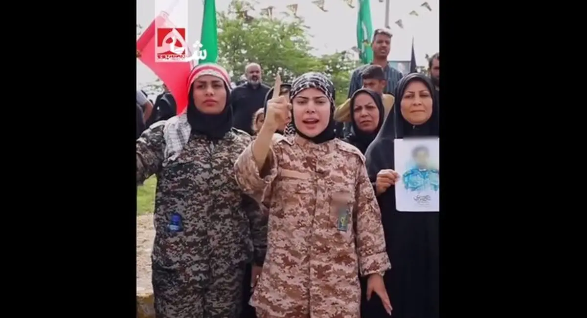  رجزخوانی دختر عرب با لباس نیروی زمینی سپاه  برای آمریکا و اسرائیل +فیلم