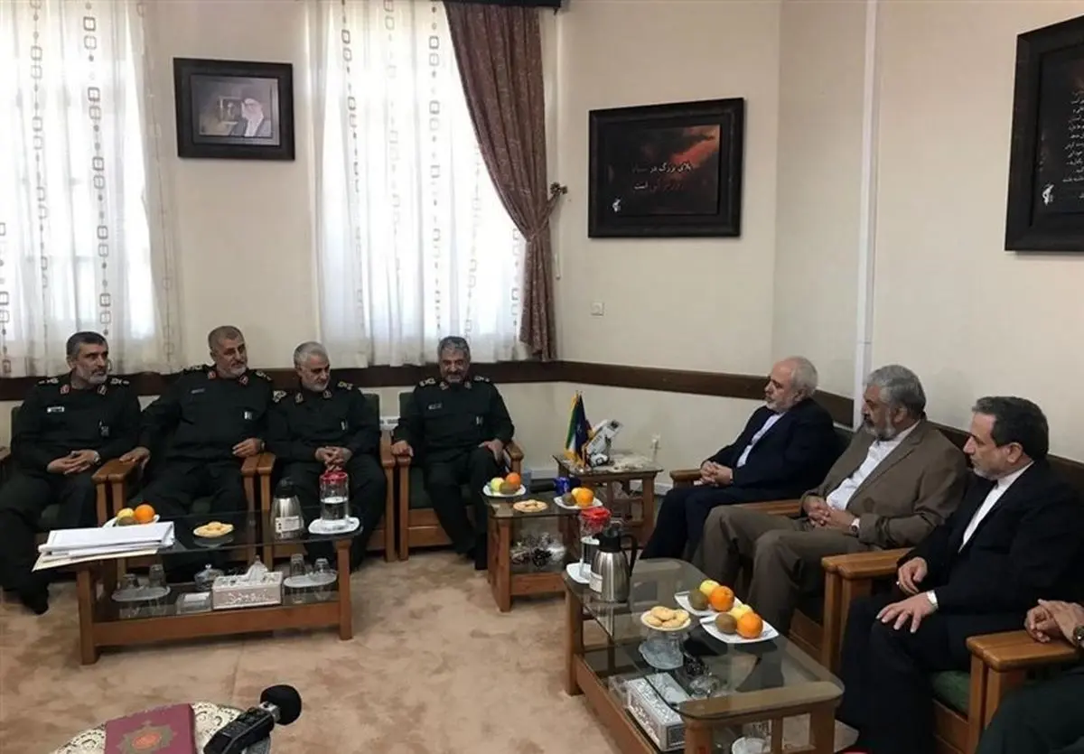 پیام توئیتری ظریف پس از دیدار با فرماندهان سپاه