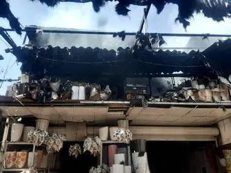 آتش سوزی در بازار گل‌محلاتی تهران