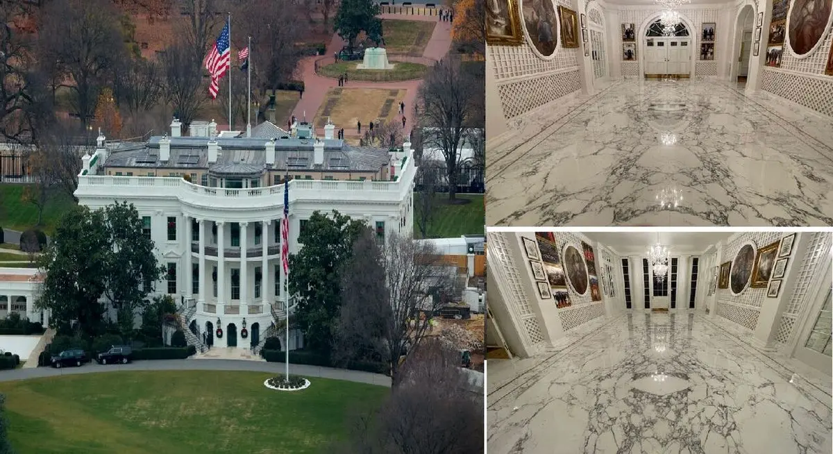 تصاویر جدیدی از بازسازی‌های جنجالی در کاخ سفید 