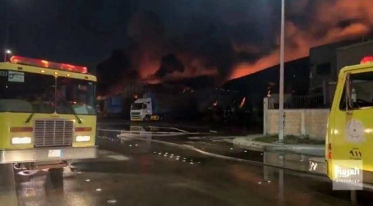 آتش سوزی مهیب در شهرک صنعتی دمام عربستان