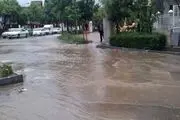 بارش شدید باران در ساری/ عکس