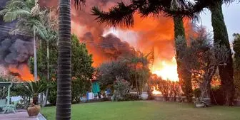 آتش‌سوزی گسترده در یک کارخانه در اراضی اشغالی+فیلم