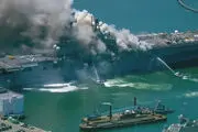 انفجار در ناو هواپیمابر آمریکایی/ مجروح شدن21 آمریکایی
