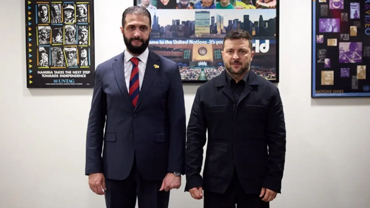 زلنسکی و الجولانی در آغوش یکدیگر +فیلم