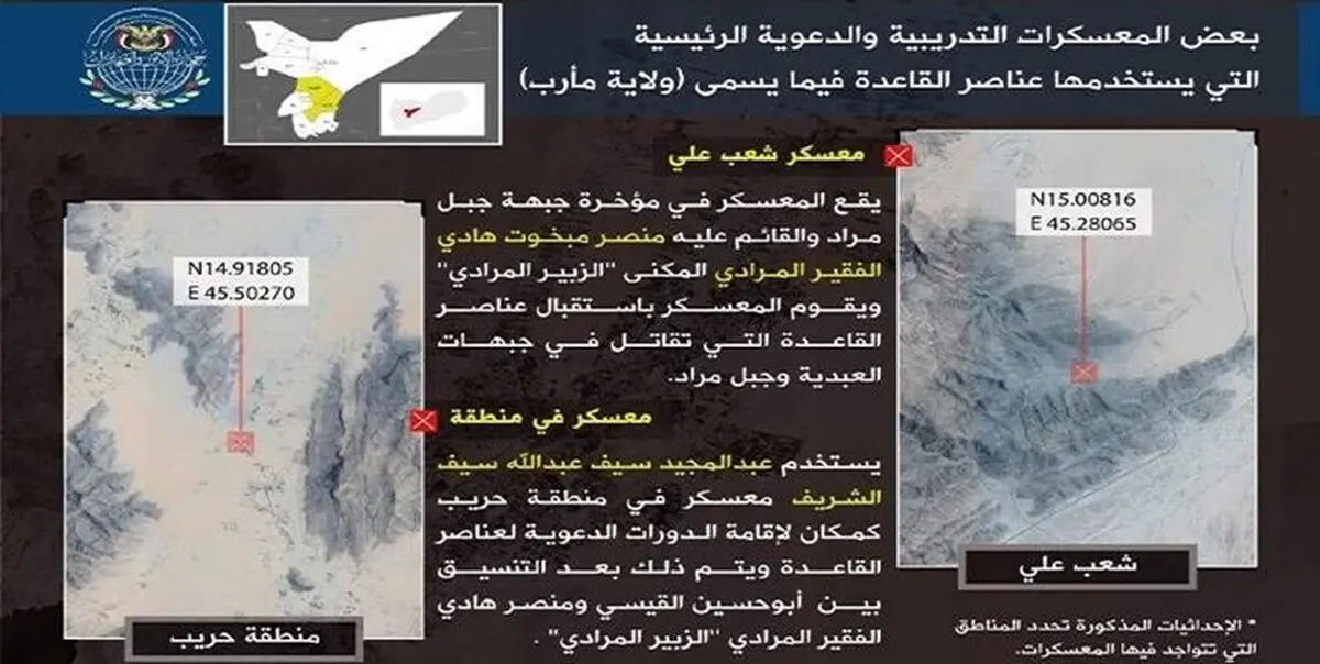 محل استقرار عناصر سازمان تروریستی القاعده در استان مأرب