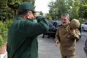 احترام نظامی سردار سلیمانی به فرمانده کل ارتش