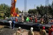 سقوط جرثقیل در اتوبان محلاتی+عکس و فیلم