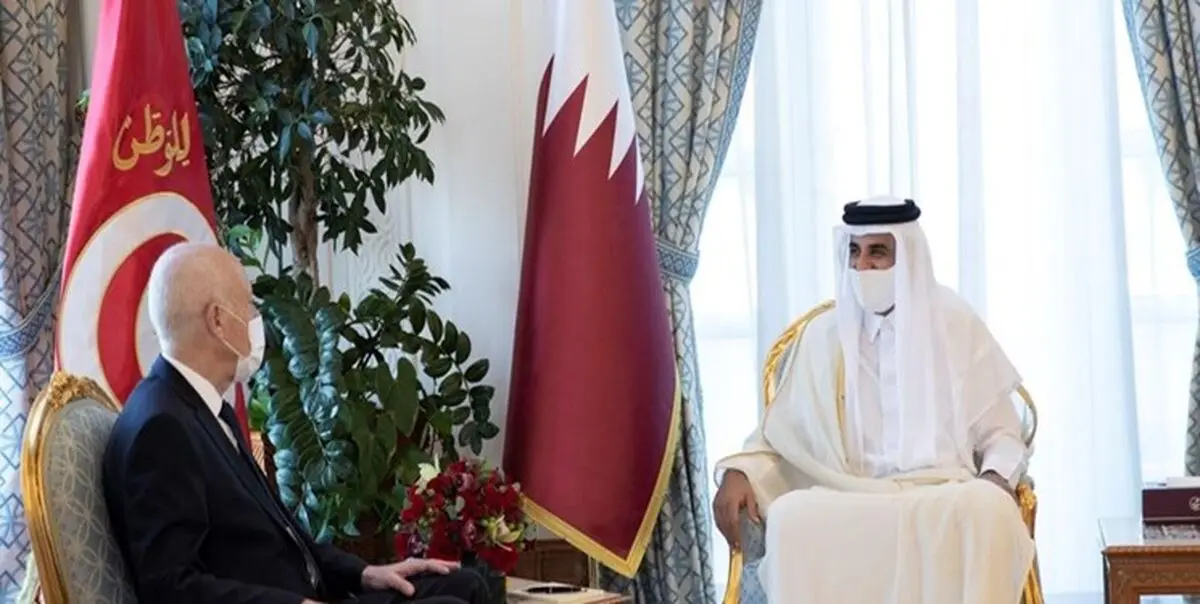 دیدار رئیس جمهور تونس در دوحه با امیر قطر