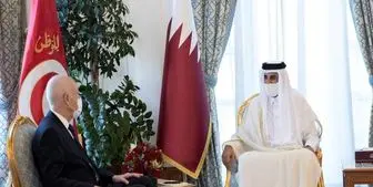 دیدار رئیس جمهور تونس در دوحه با امیر قطر