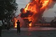 دود شدن یک تانکر سوخت جلوی چشمان همه