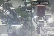واژگونی تریلی حامل خودرو‌های صفر