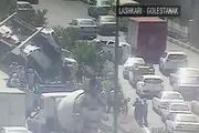 واژگونی تریلی حامل خودرو‌های صفر