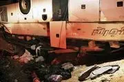 اولین تصاویر از سقوط اتوبوس مسافربری به دره جاجرود