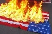 پرچم آمریکا و رژیم صهیونیستی در خشم انقلابی راهپیمایان تهرانی سوخت