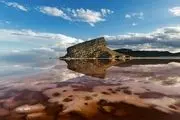  دریاچه ارومیه دوباره سرخ شد/ گزارش تصویری