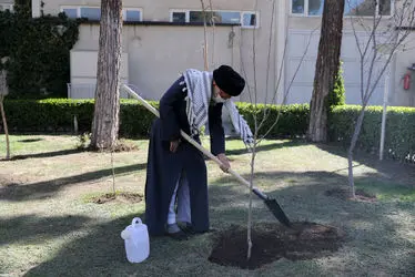 رهبر معظم انقلاب به مناسبت روز دختکاری نهال کاشتند/گزارش تصویری