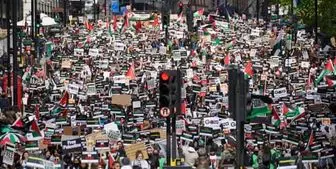 فریاد هزاران نفر در لندن بر سر اسرائیل