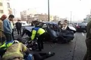تصادف خونین ۲ خودرو در بزرگراه یادگار امام+ تصاویر