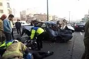 تصادف خونین ۲ خودرو در بزرگراه یادگار امام+ تصاویر