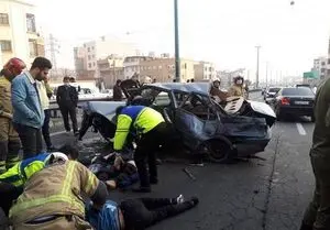 تصادف خونین ۲ خودرو در بزرگراه یادگار امام+ تصاویر