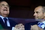 آتش بس رئیس اتحادیه فوتبال اروپا با رئیس باشگاه رئال+ عکس