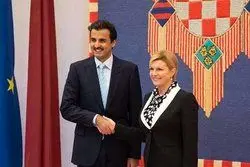 رایزنی امیر قطر با رئیس جمهور کرواسی در زاگرب