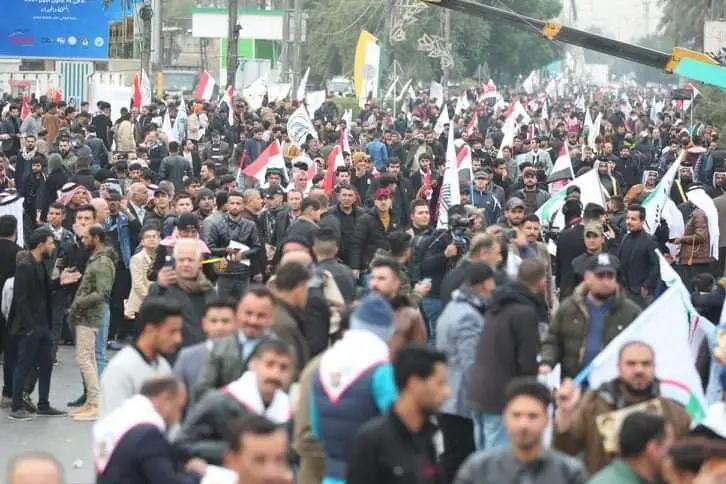 تجمع میلیونی در بغداد برای بزرگداشت سالگرد شهادت حاج قاسم و المهندس/گزارش تصویری