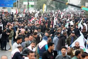 تجمع میلیونی در بغداد برای بزرگداشت سالگرد شهادت حاج قاسم و المهندس/گزارش تصویری