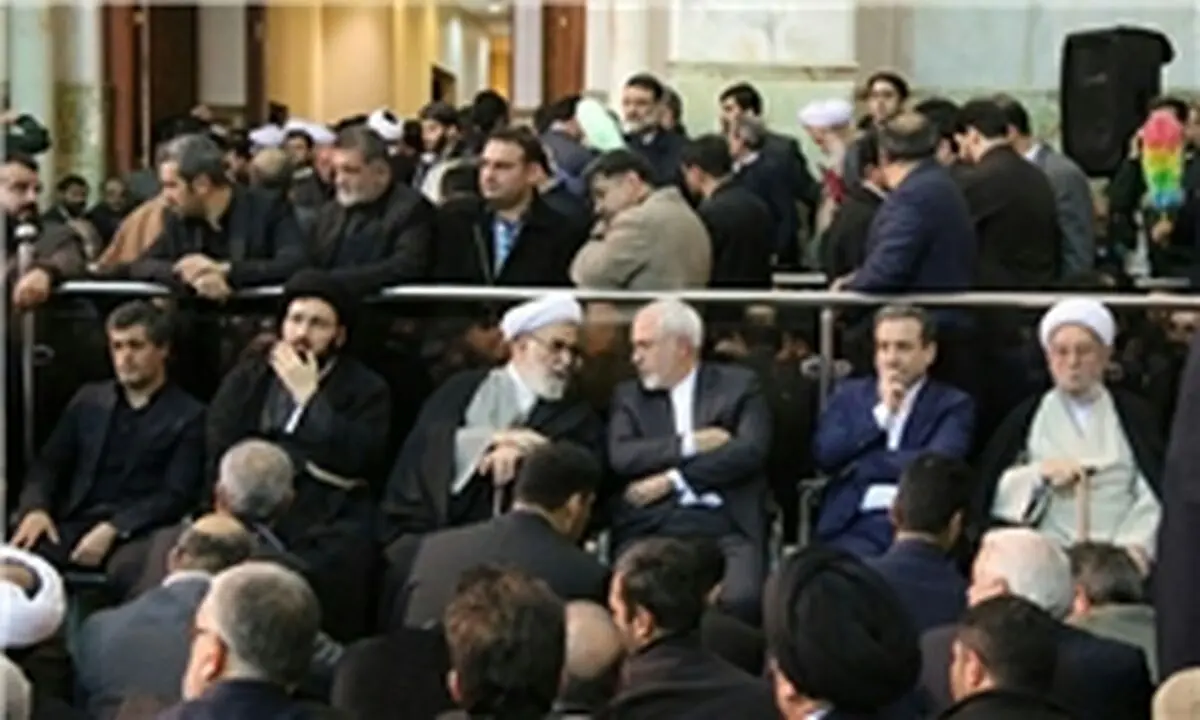 ظریف در مراسم آیت‌الله هاشمی رفسنجانی/ عکس