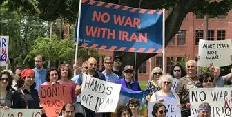 تجمع ضد جنگ در بوستون آمریکا/ جنگ با ایران را نمی‌خواهیم