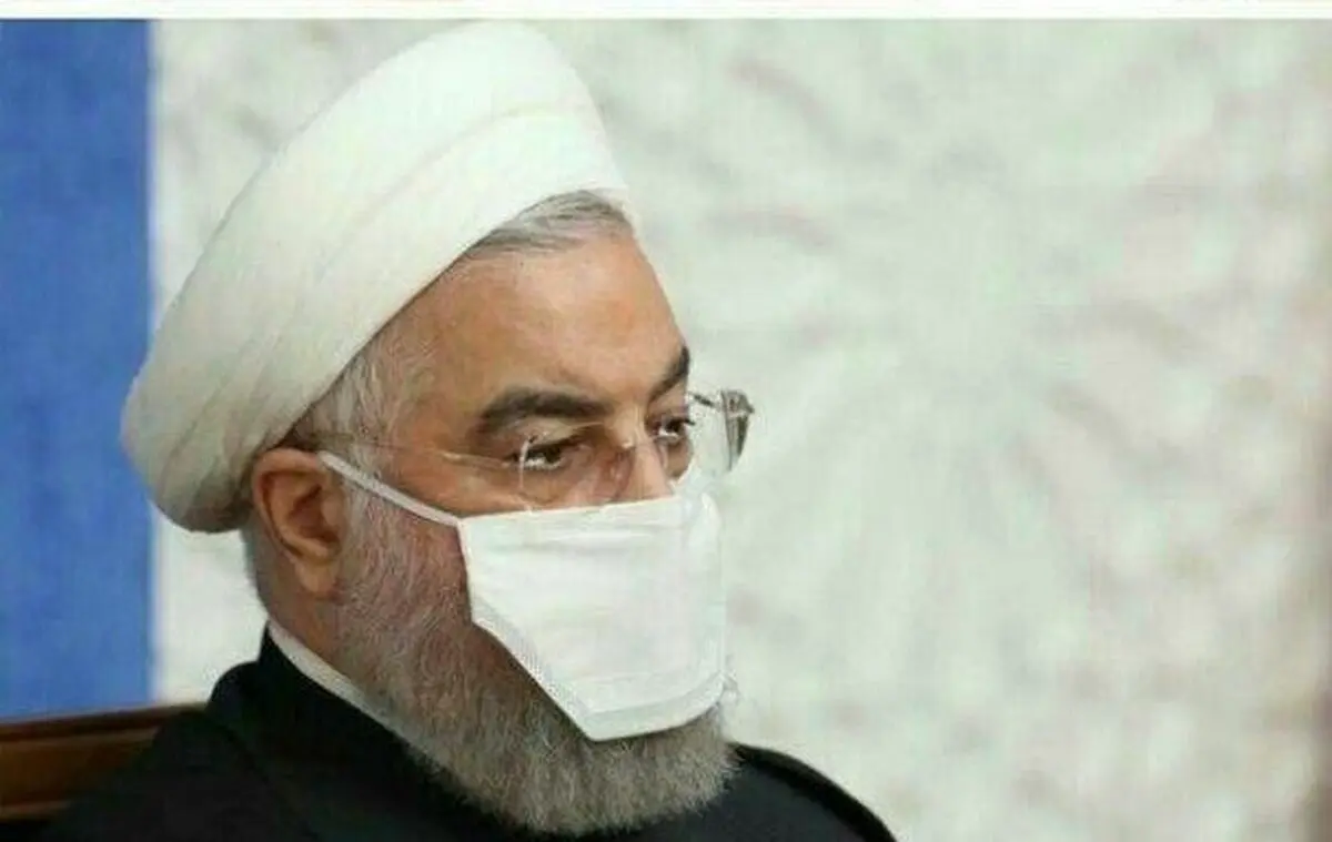 ماسک عجیب حسن روحانی در نشست امروز شورای هماهنگی اقتصادی/عکس