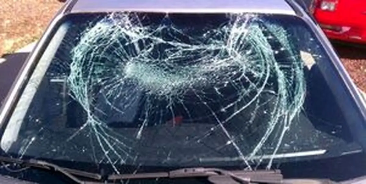 تخریب خودروی پلیس با قمه!