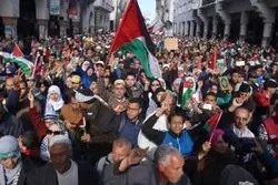 تظاهرات هزاران مغربی در حمایت از فلسطین