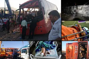 اسامی کشته های حادثه سقوط اتوبوس به دره در جاجرود اعلام شد