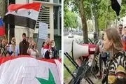 تجمع اعتراضی مقابل سفارت آمریکا در بروکسل
