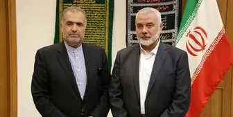 دیدار اسماعیل هنیه و هیأت حماس با سفیر ایران در مسکو