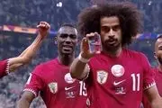 خوشحالی اکرم عفیف با شعبده بازی خاص در فینال جام ملتها