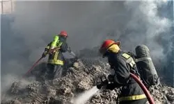 آتش‌سوزی در انبار لوازم خانگی در میدان شوش