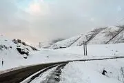 
بارش برف در گردنه ی کوهین
