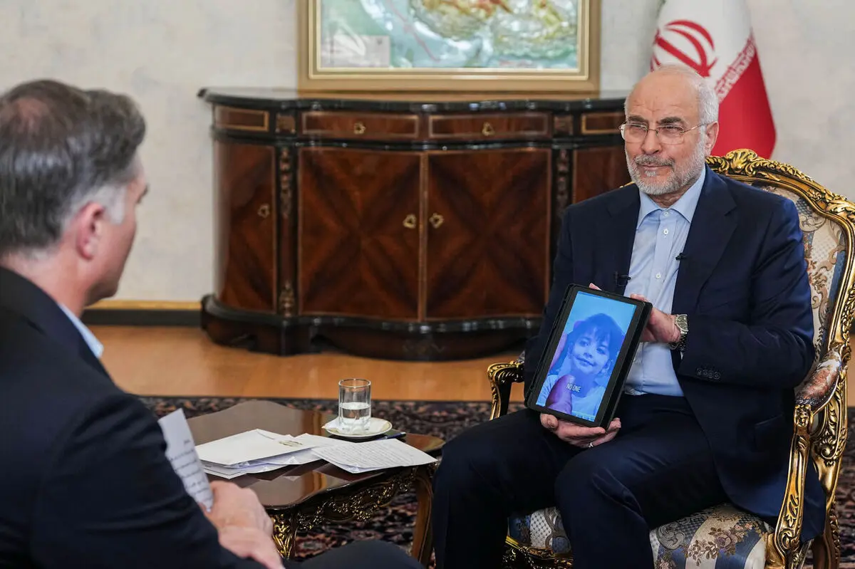 قالیباف مجری شبکه سی ان ان را غافلگیر کرد +فیلم
