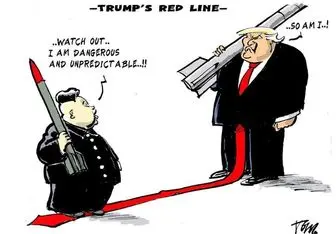 جدال ترامپ و رهبر کره شمالی/کاریکاتور